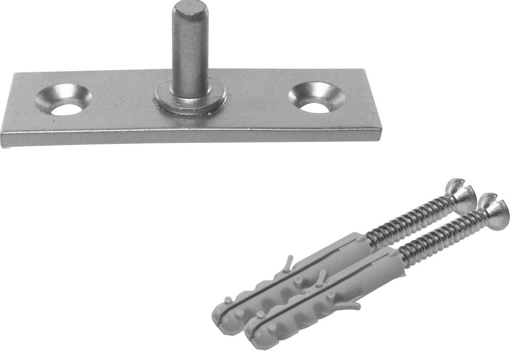 Bucha com pino de inox para pivô de dobradiça