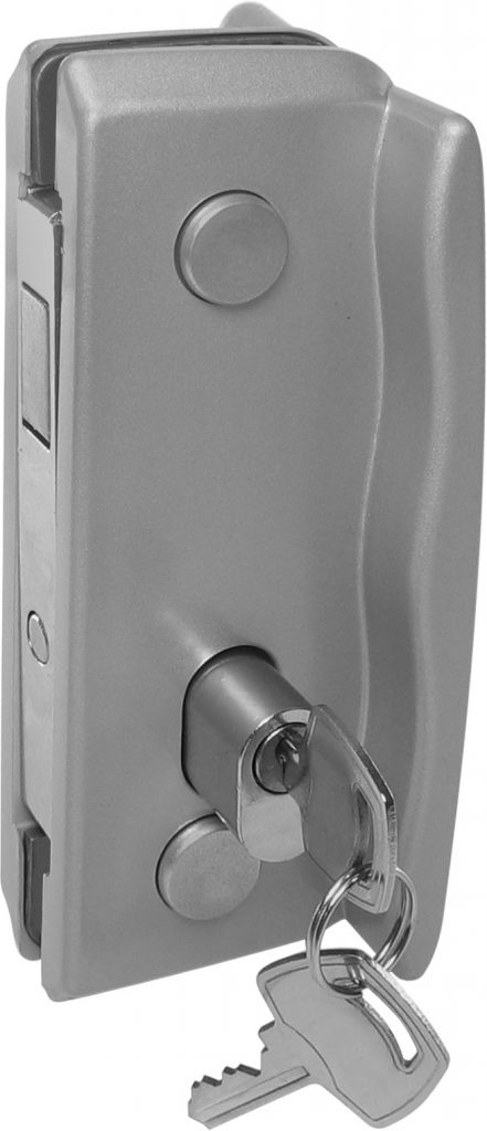 Fechadura bico-de- papagaio com recorte para porta de correr