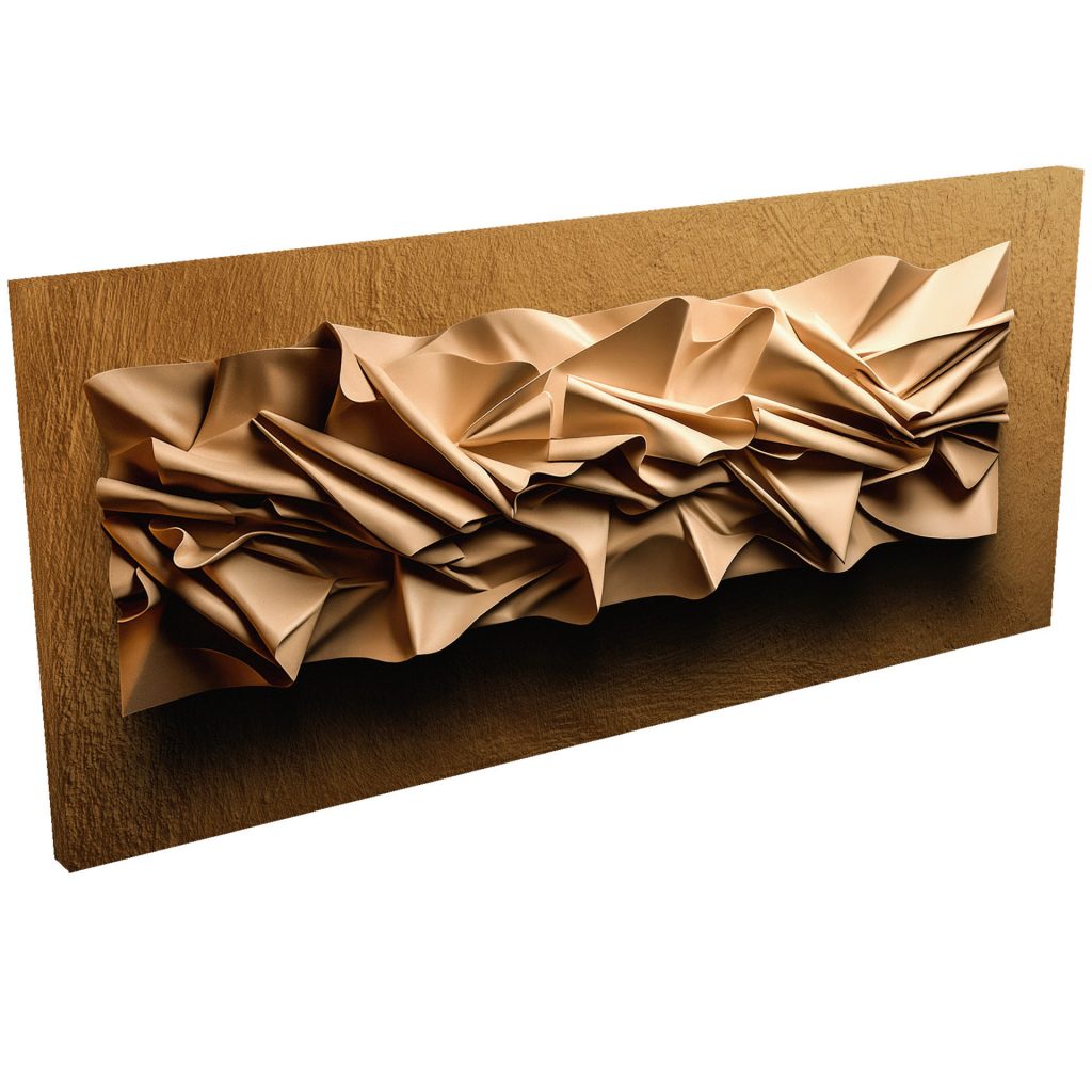 Quadro Decorativo Exclusivo Gauer Abstrato Metálico Bronze