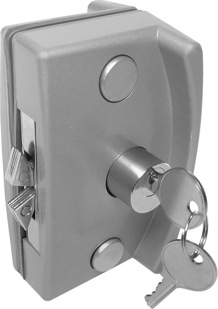 Fechadura para porta de correr com furo