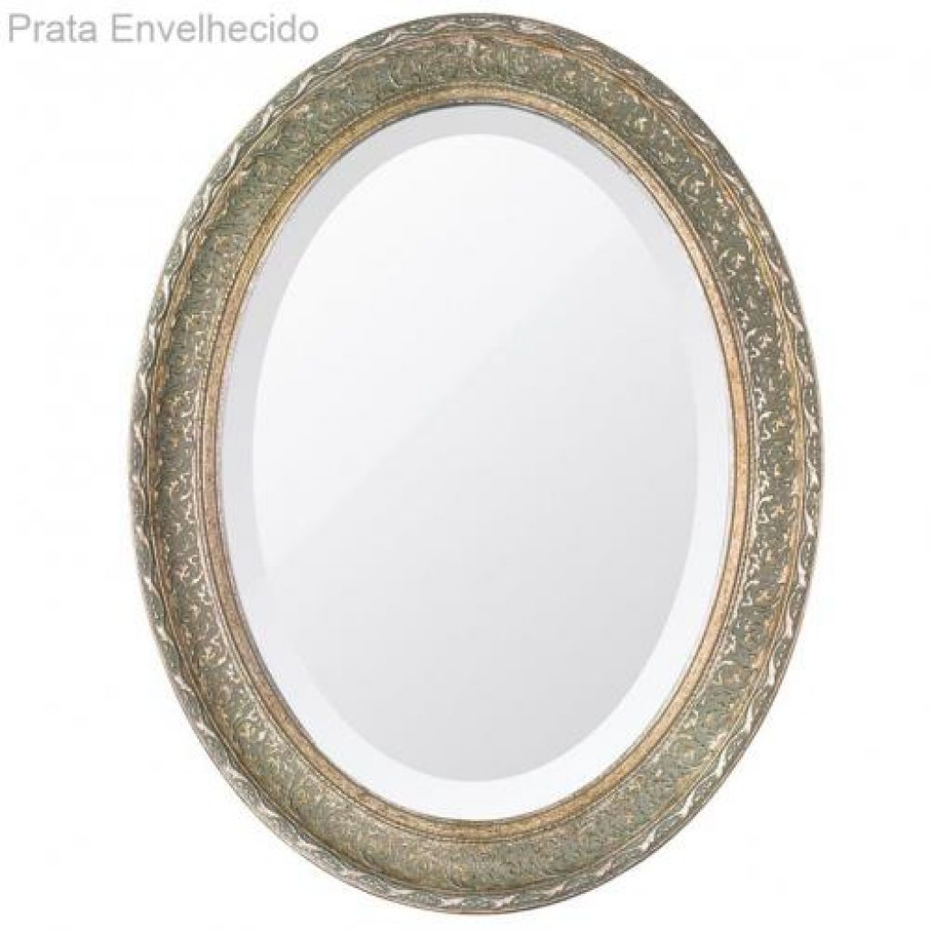 Moldura Oval Prata Envelhecido