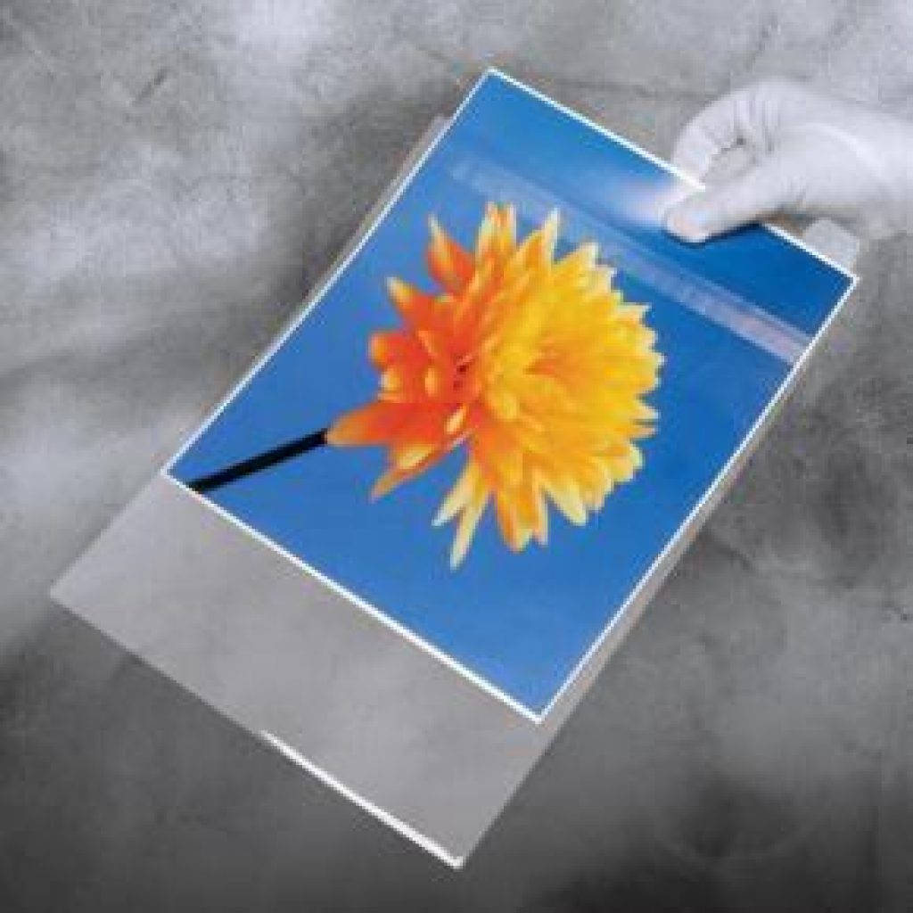 Envelope fabricado em polipropileno livre de ácido e PVC, 100% puro e cristal, com grau de conservação.

Possui fecho adesivo contrário a aba que permite multiplas aberturas e sem riso de encostar na cola.

Excelente alternativa para guardar fotos, cartões, mapas e documentos importantes.

Permite plena vizualisação da imagem evitando contato com dedos, poeira e outras sujeiras.

Envelopes para fotos/documentos até 43X55cm.

Medida do envelope 44 X 56cm.