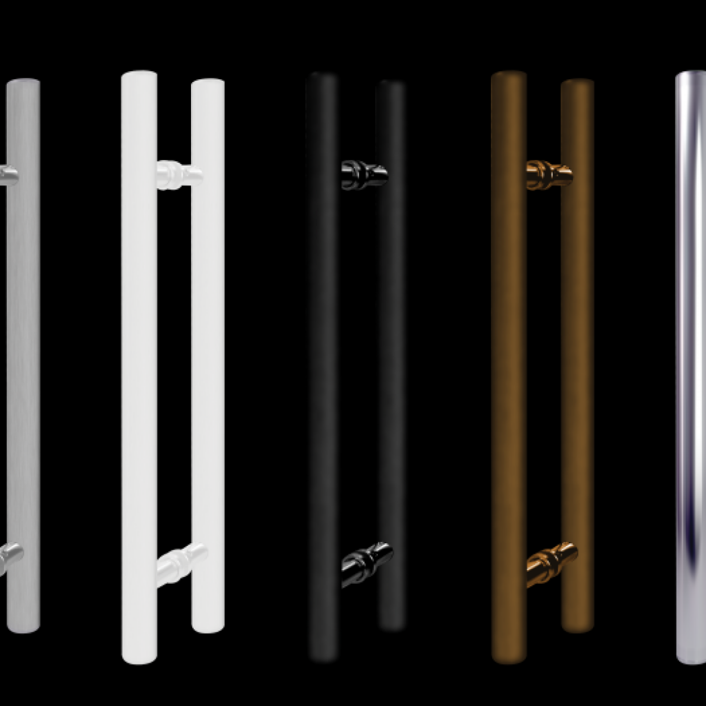 Tamanhos: 45 cm de comprimento.

Entre furos: 30 cm.

Cores: Branco, Natural fosco, Bronze, Brilhante