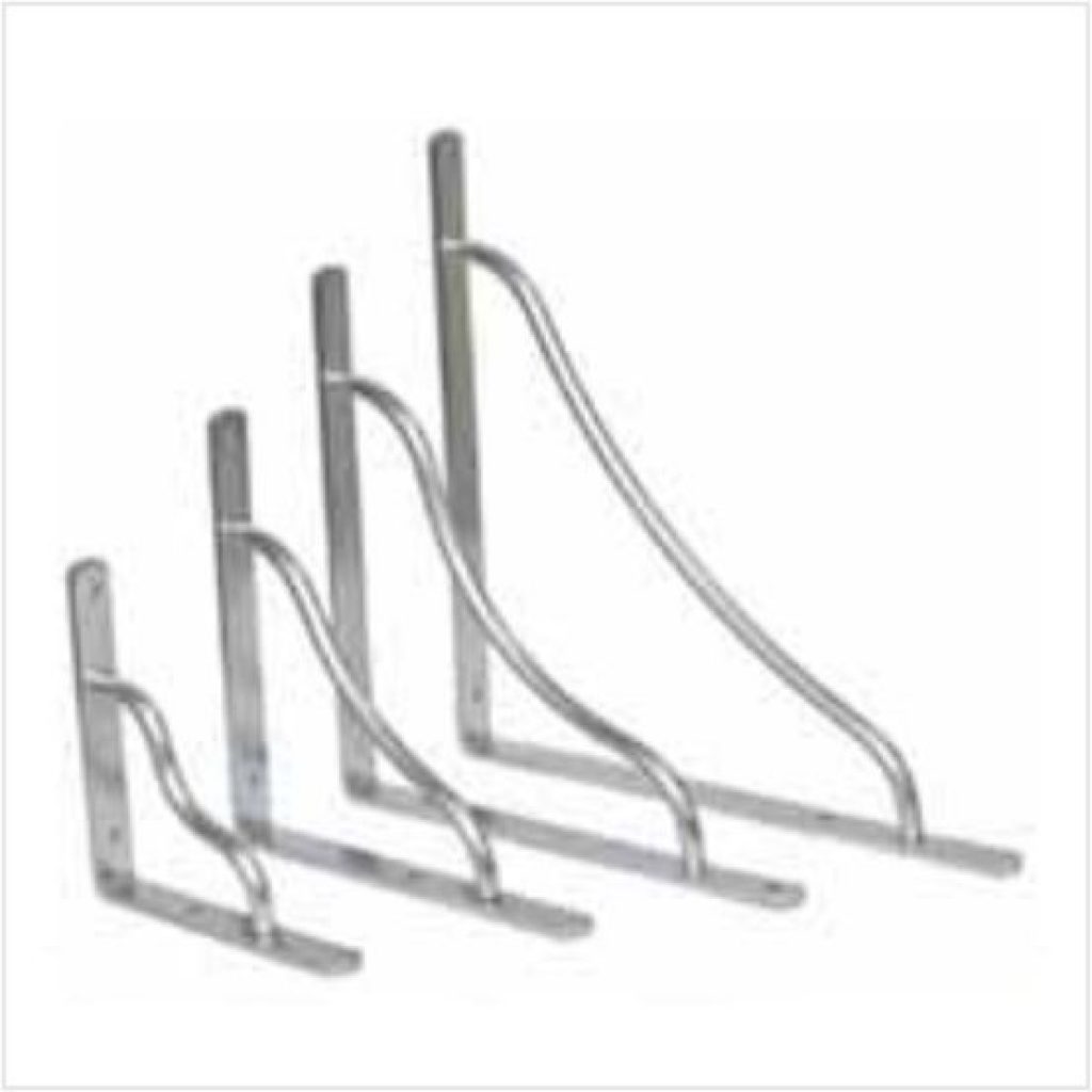 Suporte em alumínio para prateleira:

Tamanhos: 15 cm, 20 cm, 25 cm e 30 cm.

Cor: Alumínio polido.
